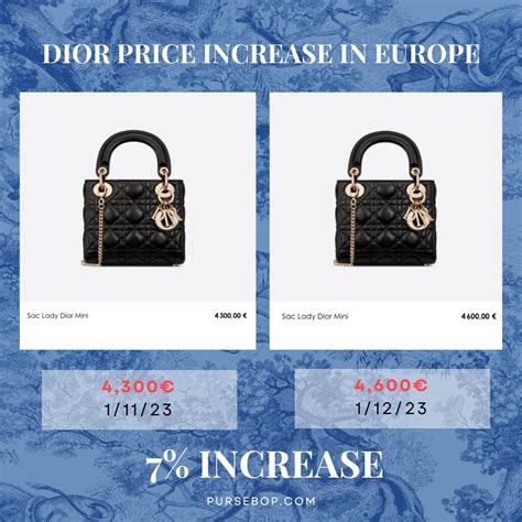 lady dior price history|Lady Dior euro price.